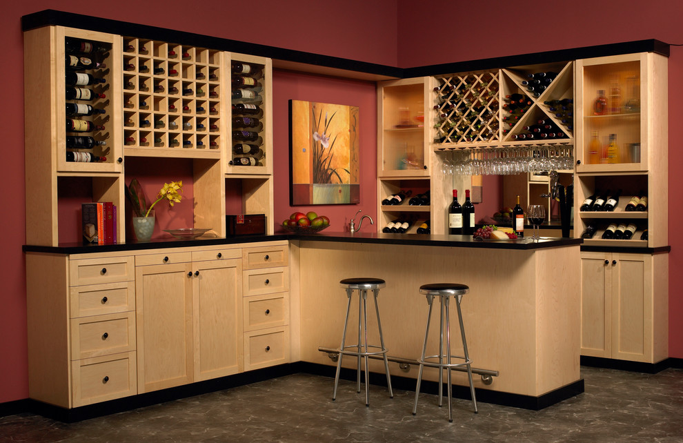 Split Rail Fencing Wine Cellar Traditional with Bar Bar Area Custom Made