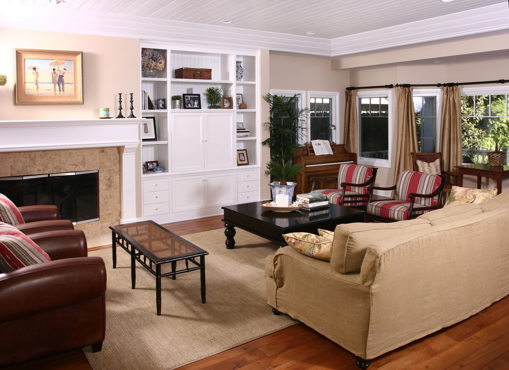Square Coffee Tables Family Room Traditional with Beige Curtains Beige Rug