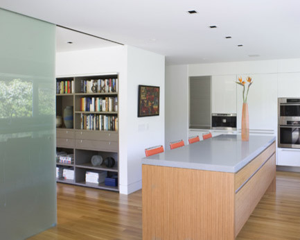 Square Recessed Lighting Kitchen Contemporary with Bar Stool Bookshelf Counter