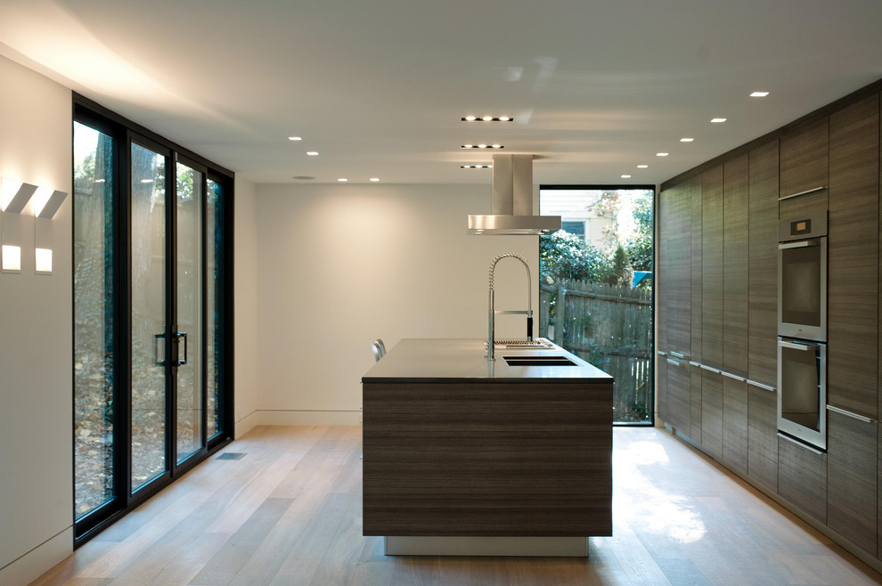 Square Recessed Lighting Kitchen Modern with Dark Wood Cabinets Deep