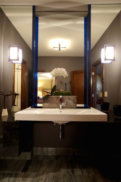 Square Wall Sconce Bathroom Contemporary with Modern Bathroom Square Wall