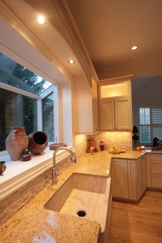 St. Cecilia Granite Countertops Spaces Traditional with 1020 3 Button Raise