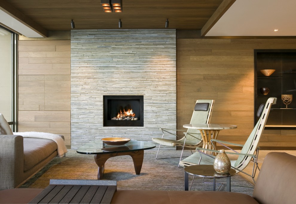 Stacked Stone Fireplace Living Room Contemporary with Los Angeles Architects Los