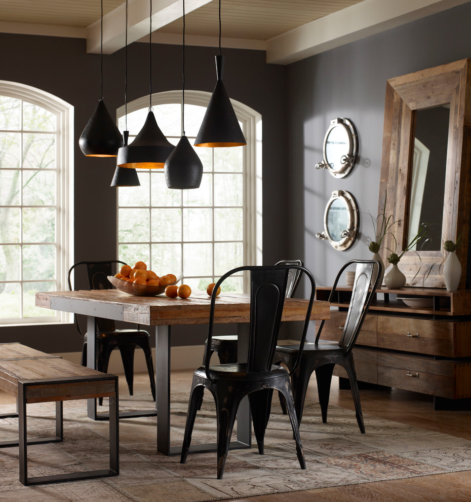 Staging Furniture for Sale Dining Room Industrial with Black Chairs Black Pendant