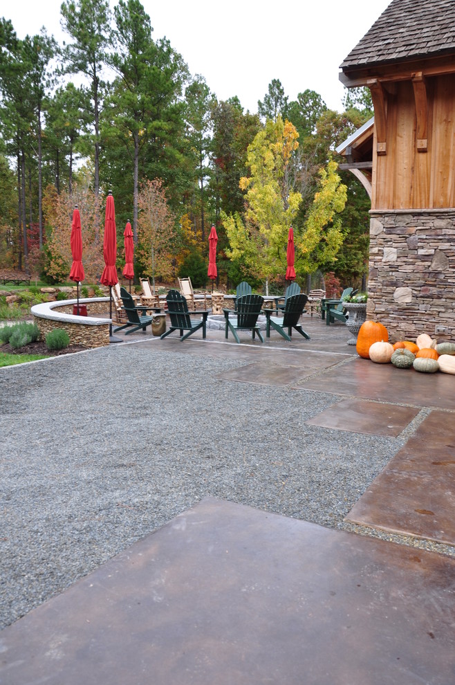 Stained Concrete Patio Landscape Traditional with Adirondack Chairs Barn Corbels