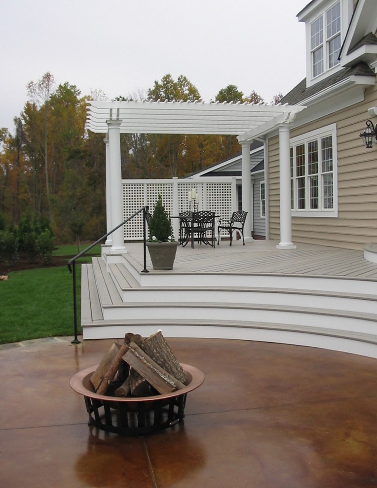 Stained Concrete Patio Landscape Traditional with None 