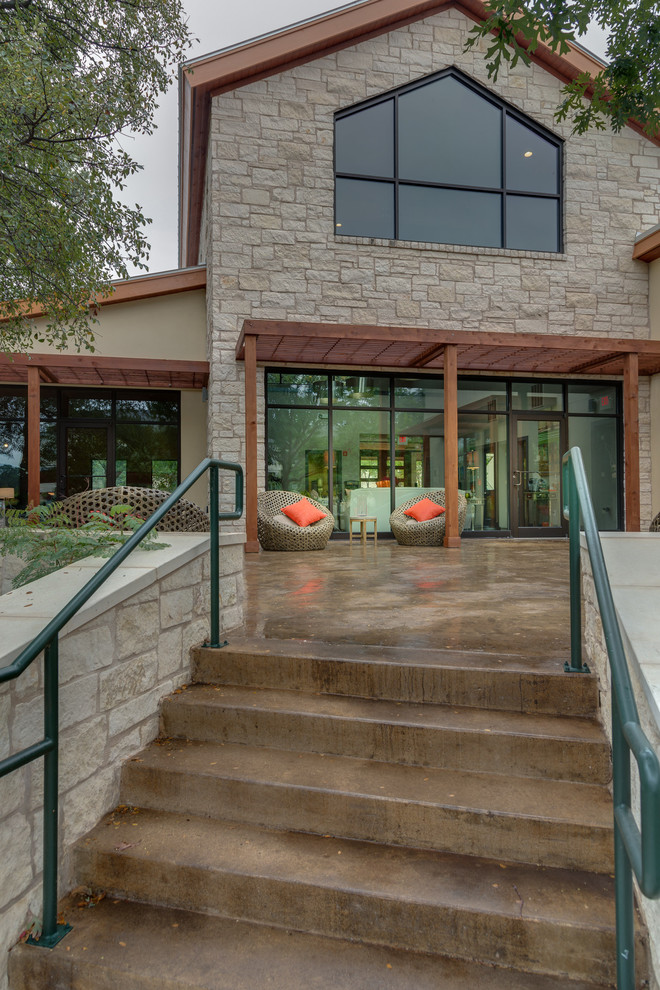 Stained Concrete Patio Patio Traditional with Concrete Patio Concrete Stairs