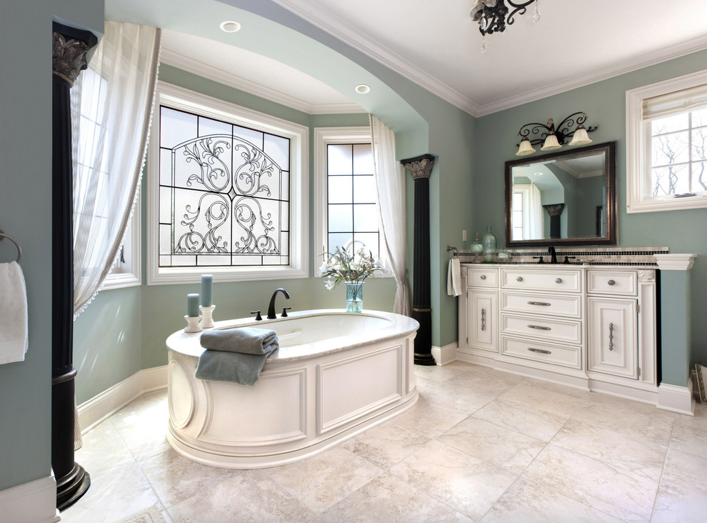 Stained Glass Film Bathroom Traditional with Arch Archway Bathroom Lighting