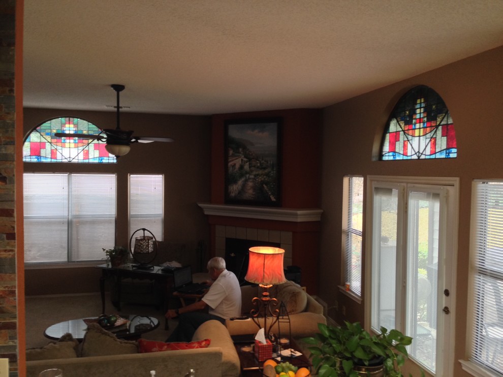 Stained Glass Film Living Room Traditional with Decorative Window Film Stain2