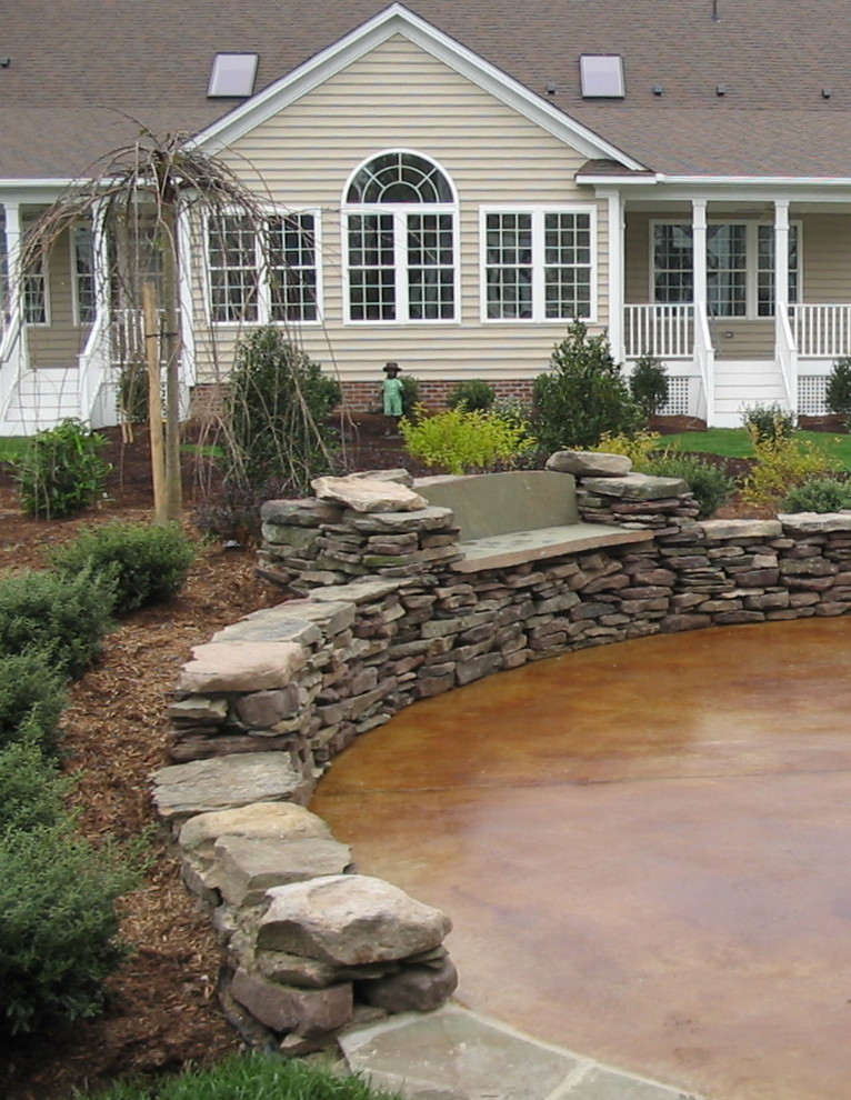 Staining Concrete Patio Landscape Traditional with Garden Landscape Patio Seat