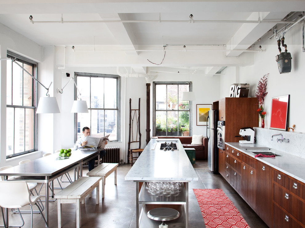 Stainless Dining Table Kitchen Industrial with Alphabet Art Arm Wall
