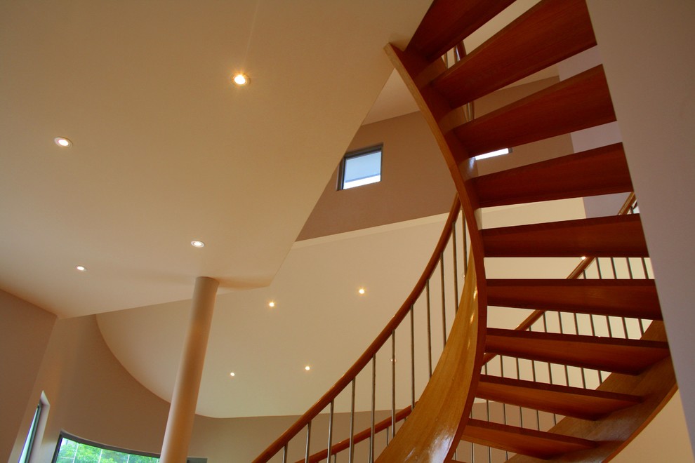Stainless Steel Balusters Staircase with 32mm Thick Treads With1