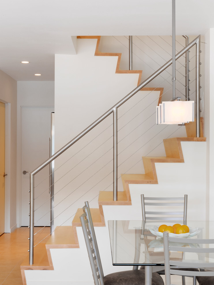 Stainless Steel Cable Railing Staircase Contemporary with Cable Railing Dining Chair