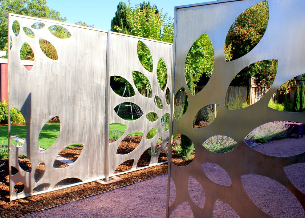 Stainless Steel Gates Landscape Contemporary with Art Artificial Floral Fence