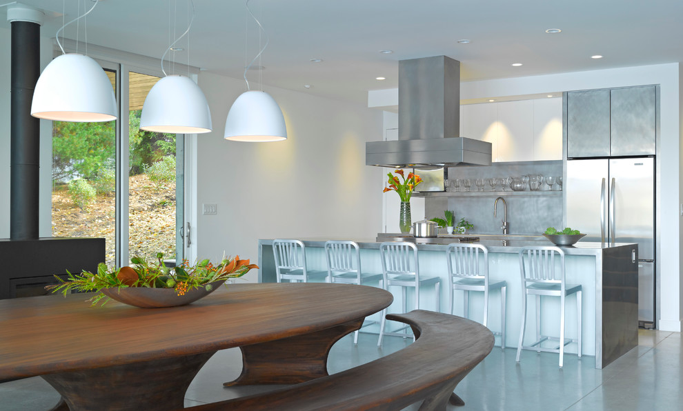 Stainless Steel Kitchen Island Kitchen Contemporary with Gray Backsplash Gray Cabinet
