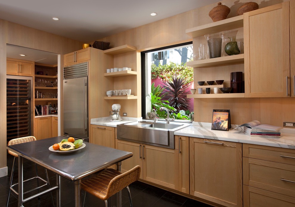 Stainless Steel Kitchen Table Kitchen Midcentury with Art Contemporary Cookbook Storage