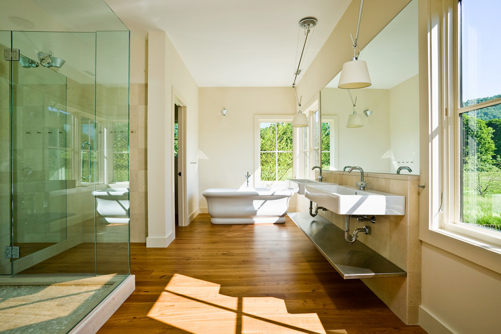 Stainless Steel Shower Shelf Bathroom Farmhouse with Double Sinks His And