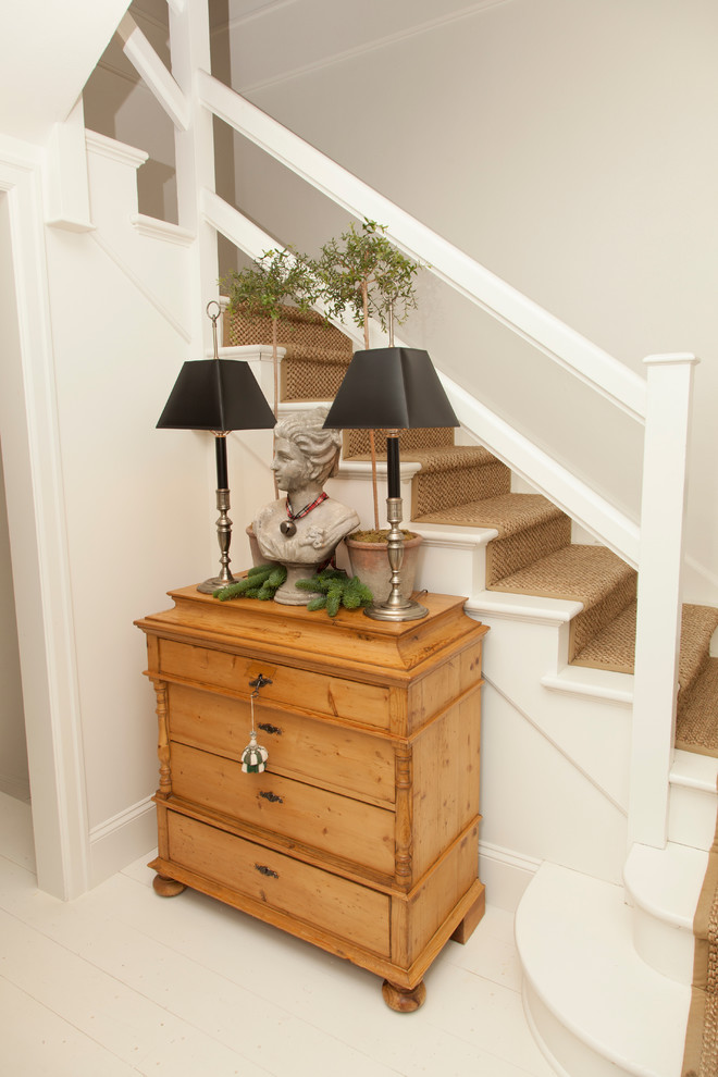 Stair Banister Ideas Staircase Traditional with Antique Dresser Beige Carpeted