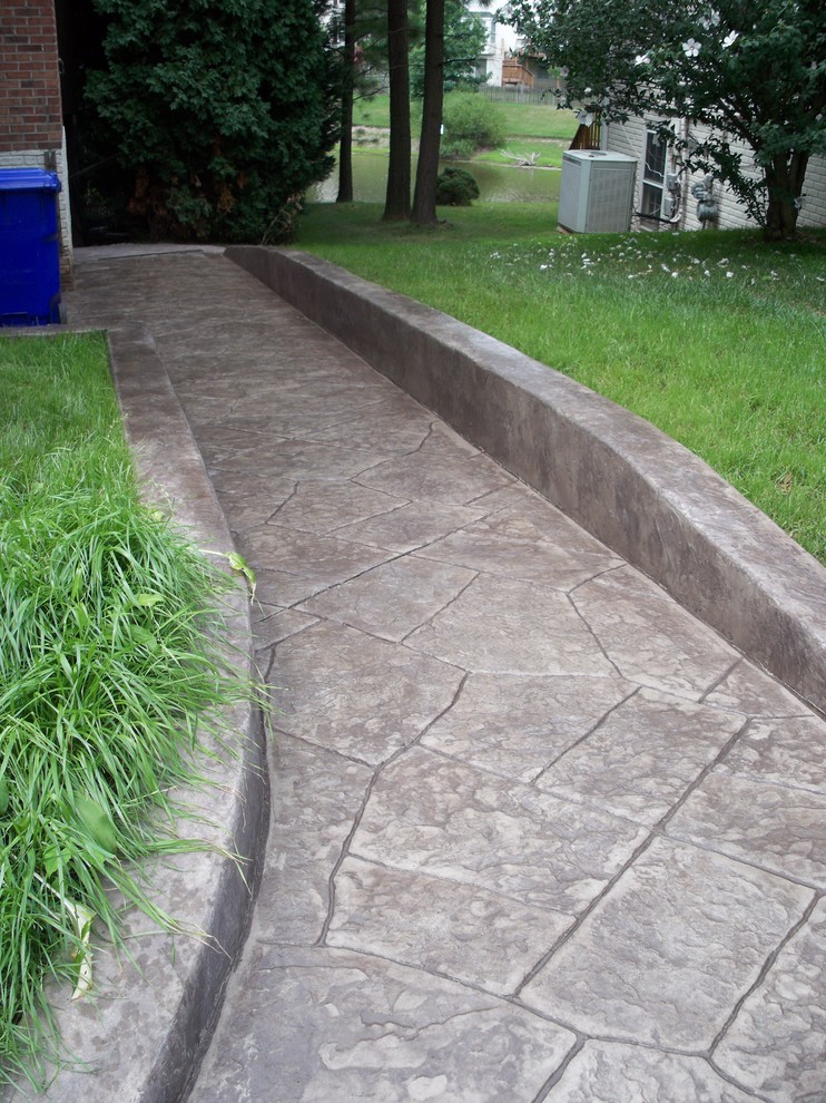 Stamped Concrete Patterns Exterior Eclectic with None 