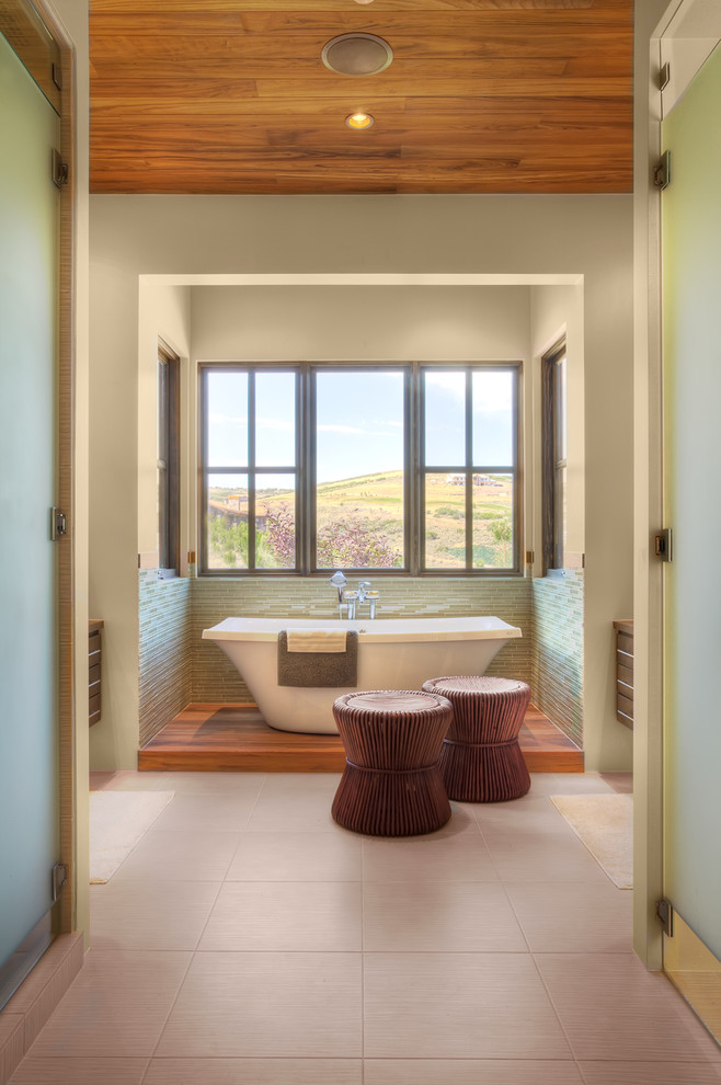 Stand Alone Tubs Bathroom Rustic with Accent Tub Bath Green