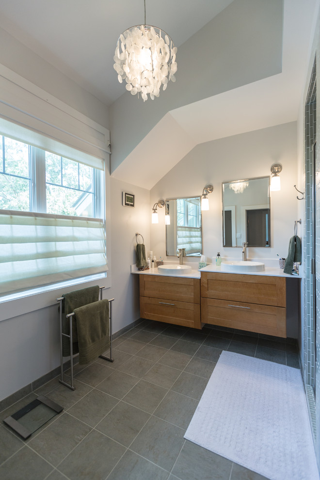Standing Towel Rack Bathroom Contemporary with Above Counter Vessel Bar