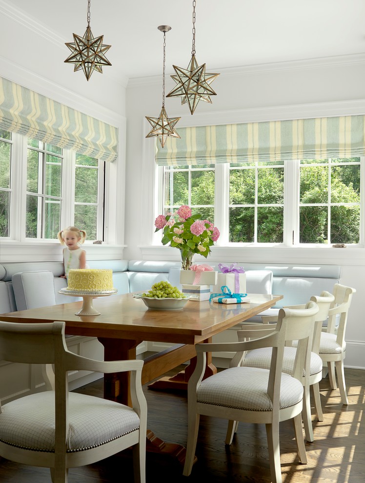 Star Pendant Light Fixture Dining Room Traditional with Banquette Seating Breakfast Nook