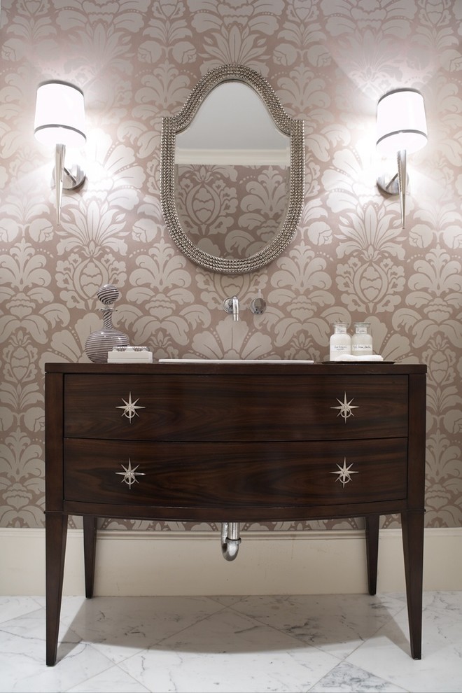 Starburst Wall Decor Bathroom Transitional with Bath Accessories Brocade Curved