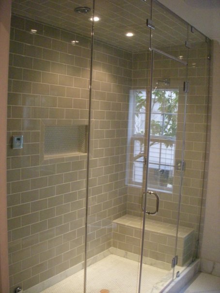 Steam Shower Design Bathroom Modern with Clear Heavy Glass Steam