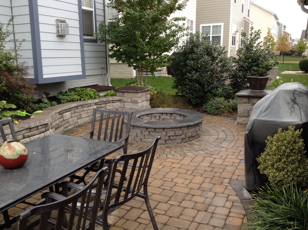 Stone Fire Pit Designs Patio Traditional with Backyard Retreat Curved Wall