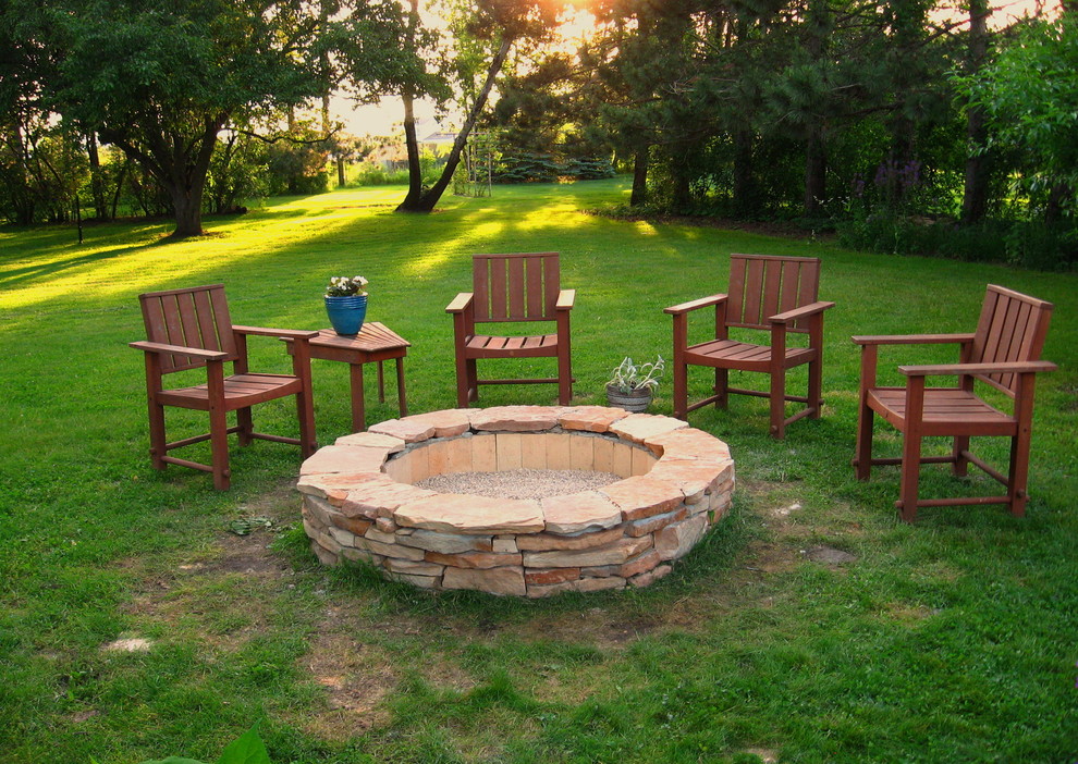 Stone Fire Pits Landscape Contemporary with None 