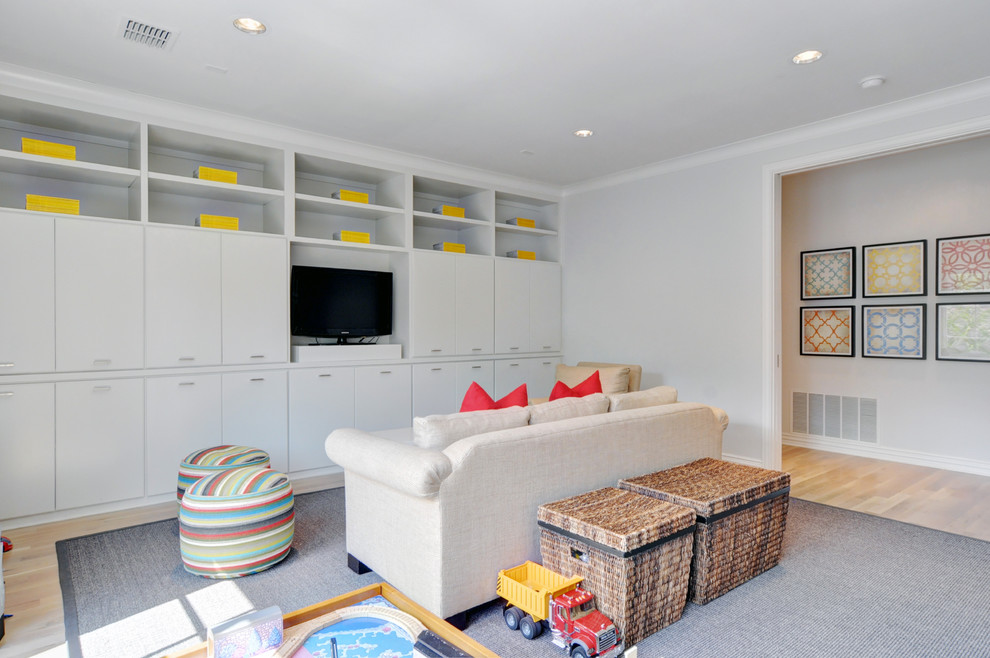 Storage Baskets with Lids Family Room Modern with Art Built in Cabinets Bungalow