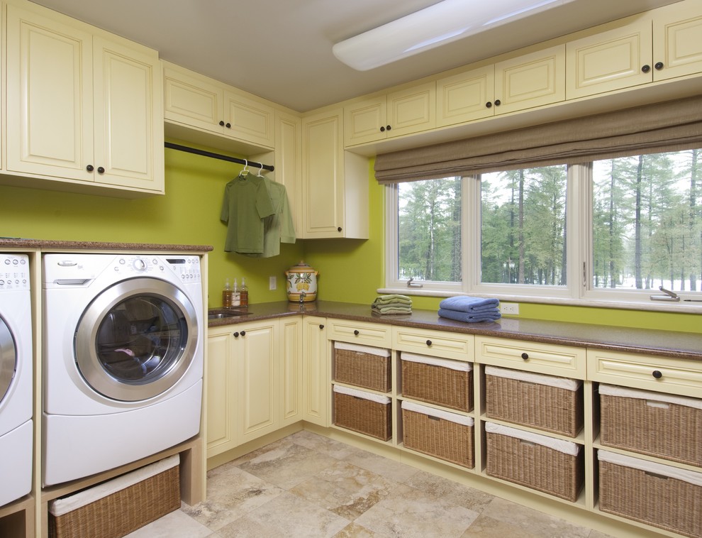 Storage Baskets with Lids Laundry Room Traditional with Baskets Built in Cabinets Built In