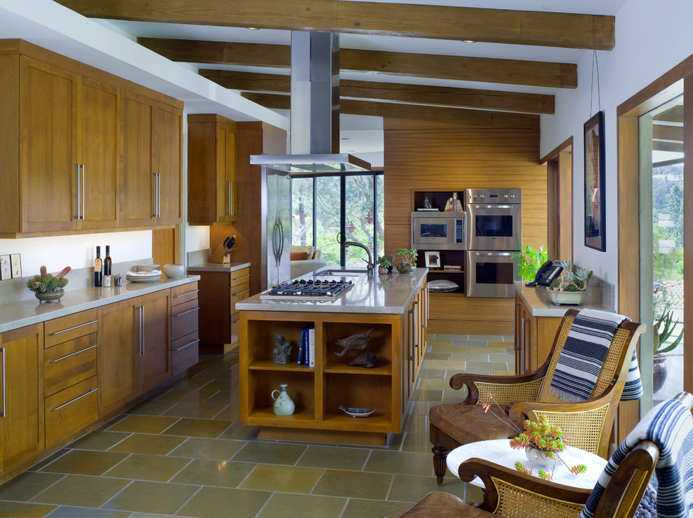 Stove Exhaust Fan Kitchen with Beige Countertop Cooktop Double