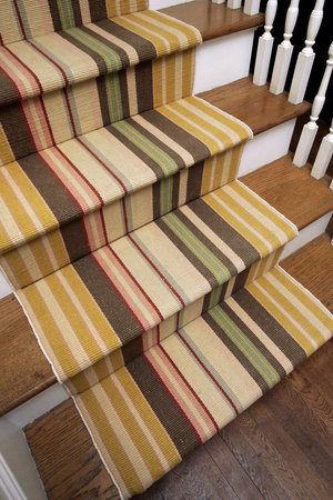 Striped Stair Runner Staircase with Dash and Albert 