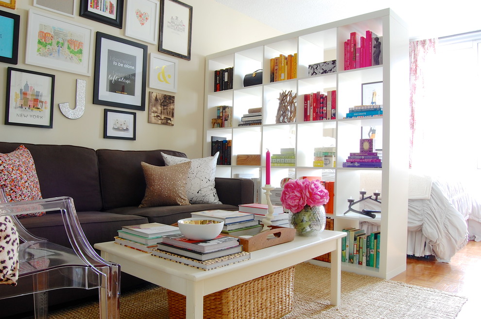 Studio Room Divider Family Room Eclectic with Book Shelf Colorful Expedit