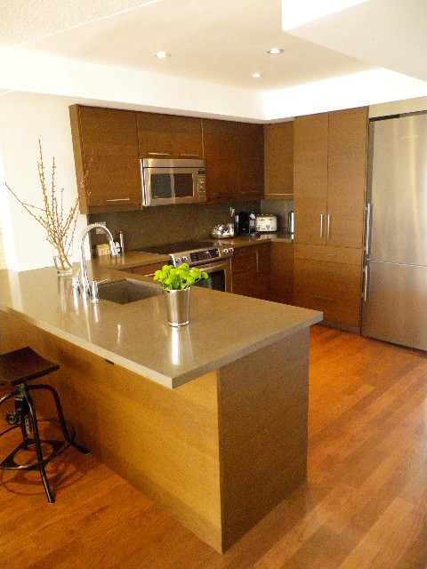Subway Tile Floor Kitchen Modern with None 