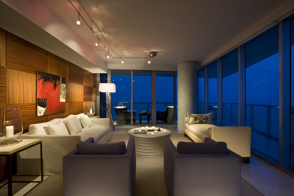 Sun Room Designs Living Room Modern with Accent Wall Architectural Balcony