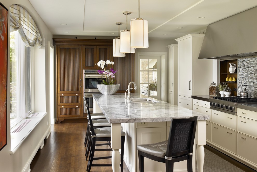 Super White Granite Price Kitchen Transitional with Arched Window Bar Stools