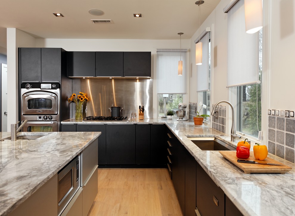 Super White Granite Price Kitchen Transitional with Black Cabinets Chopping Board