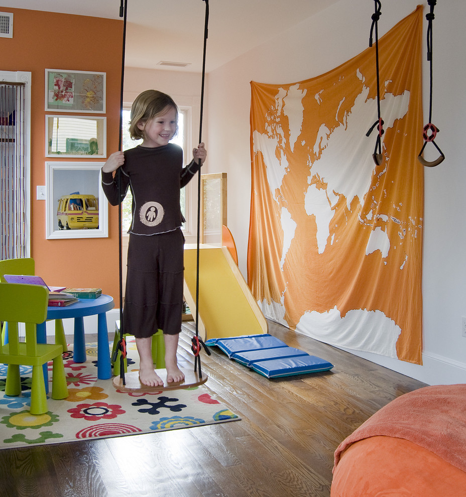Swing Chair Indoor Kids Contemporary with Area Rug Floral Rug