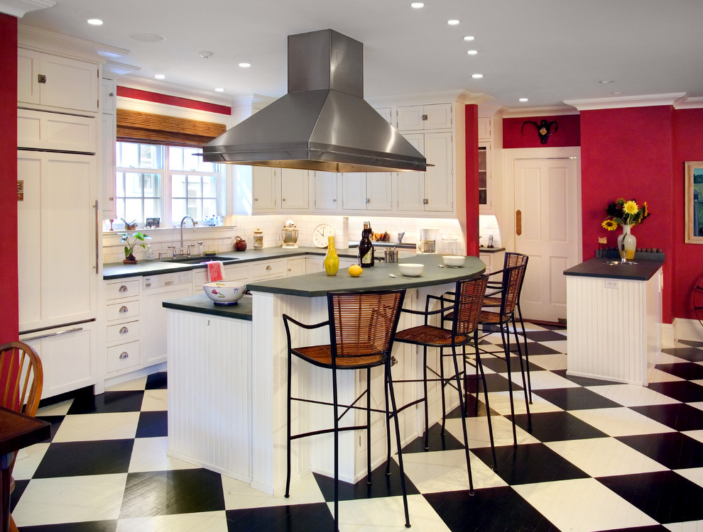 Swinging Kitchen Door Kitchen Traditional with Bar Stool Black And