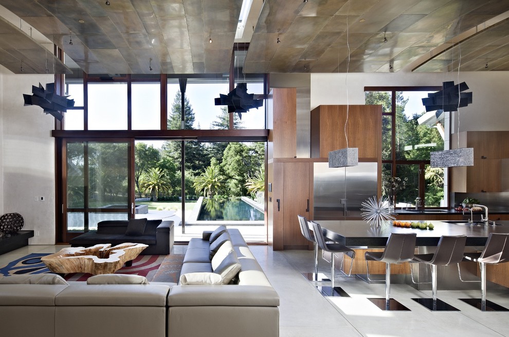 Swivel Counter Stools Living Room Contemporary with Custom Wood Cabinets Gray