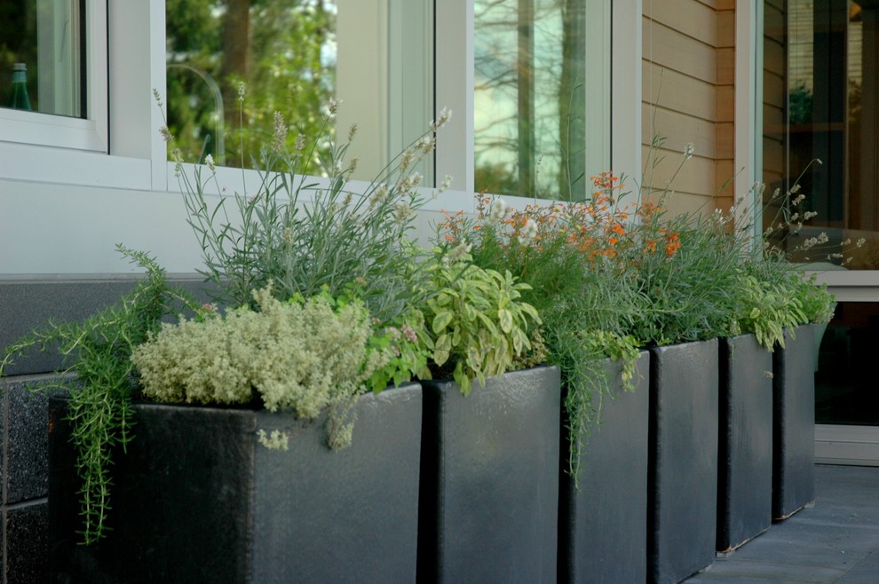 Tall Outdoor Planters Spaces Rustic with Black Bowl Planter Container