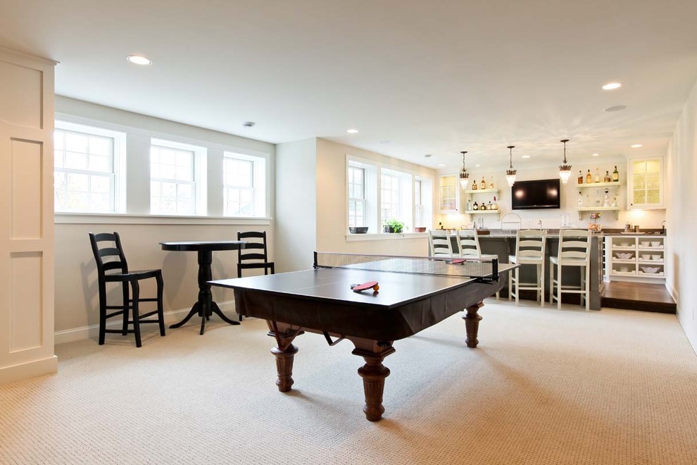 Tall Side Table Basement Traditional with Bar Area Baseboards Cafe