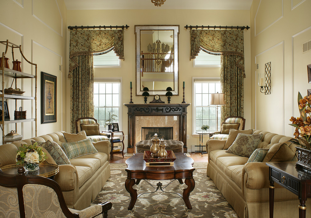 Tall Window Treatments Living Room Traditional with 2 Story Curtains 2