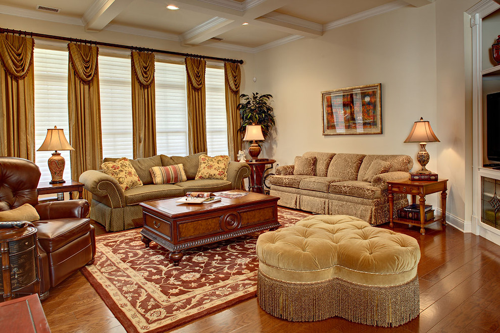 Tall Window Treatments Living Room Traditional with Coffee Table Ottoman Family