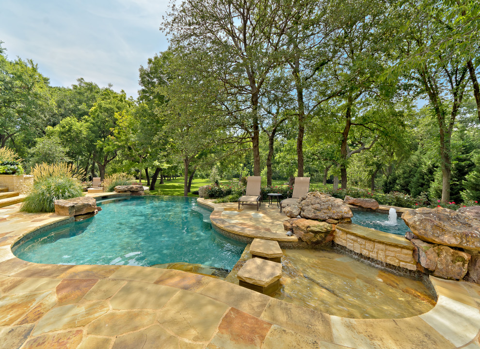 Tampa Bay Pools Pool Traditional with Boulders Elevated Hot Tub