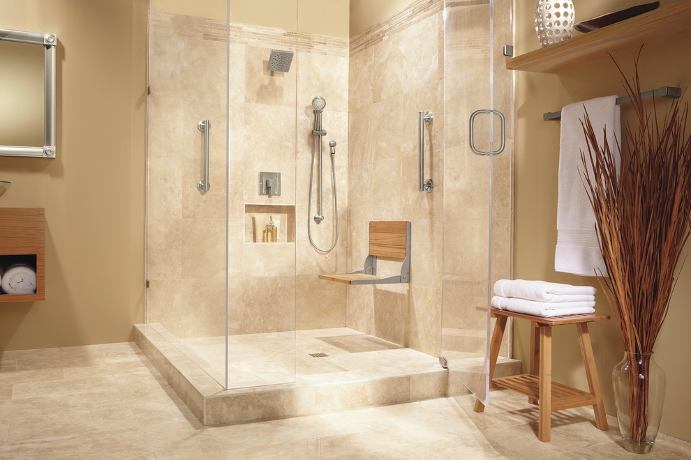 Teak Shower Seat Bathroom Modern with None 