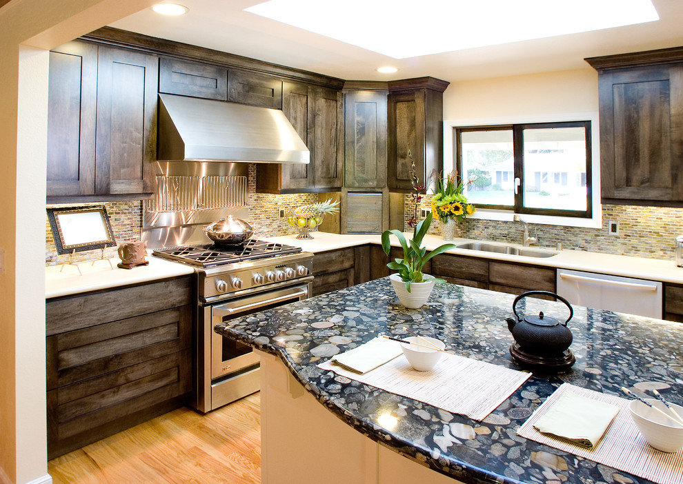 Teardrop Pendant Light Kitchen Contemporary with Alder Appliance Garage Bay