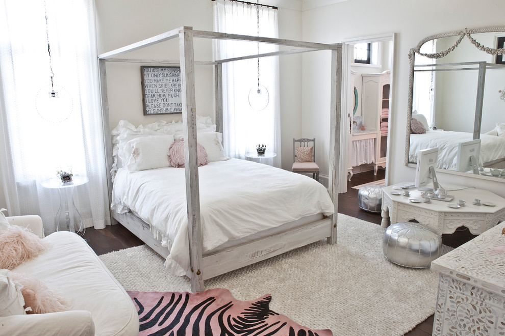 Teen Bedroom Furniture Bedroom Eclectic with Beige Rug Dark Wood